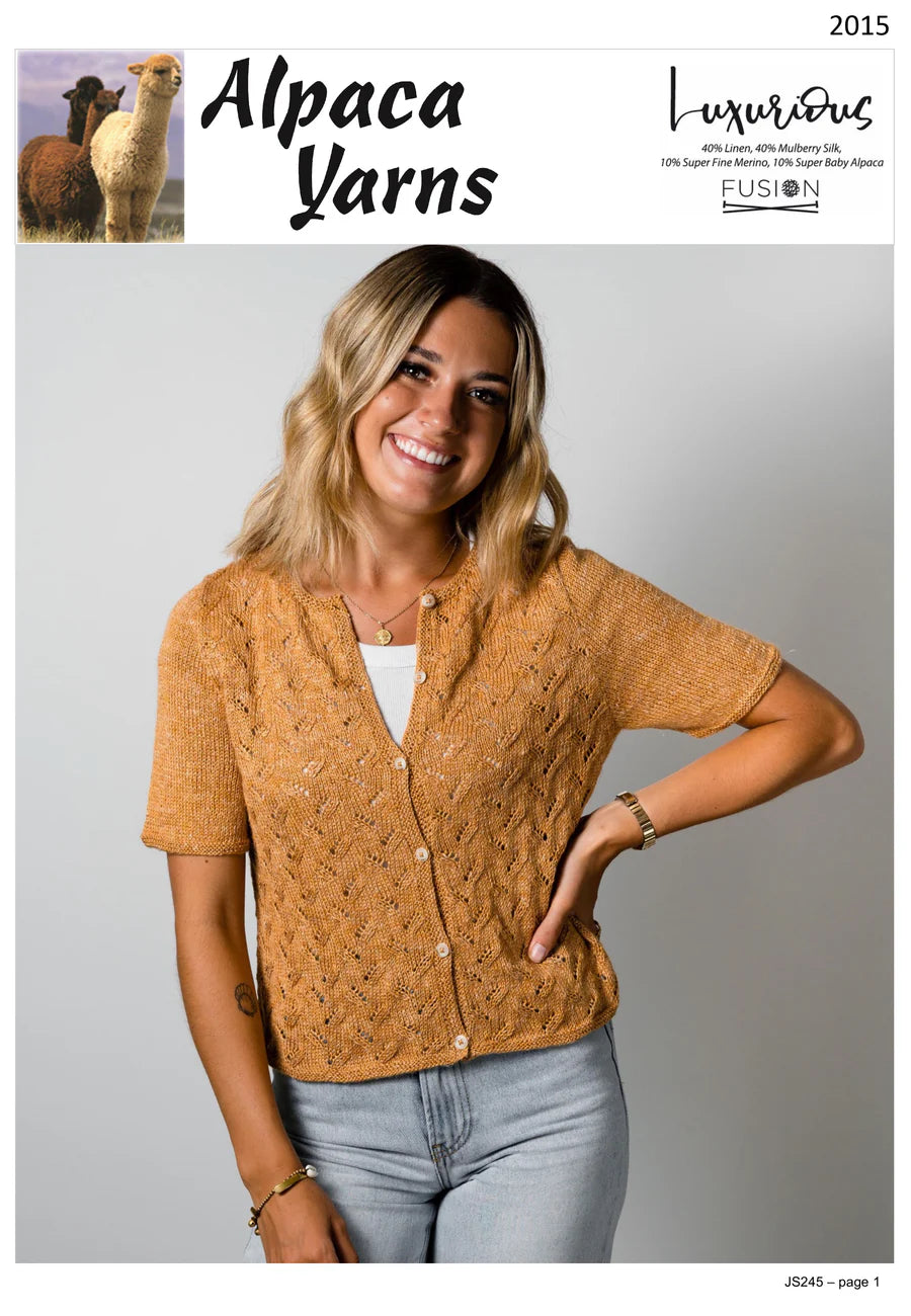 Knit Patterns - Women - Short Sleeve Cardigan 2015