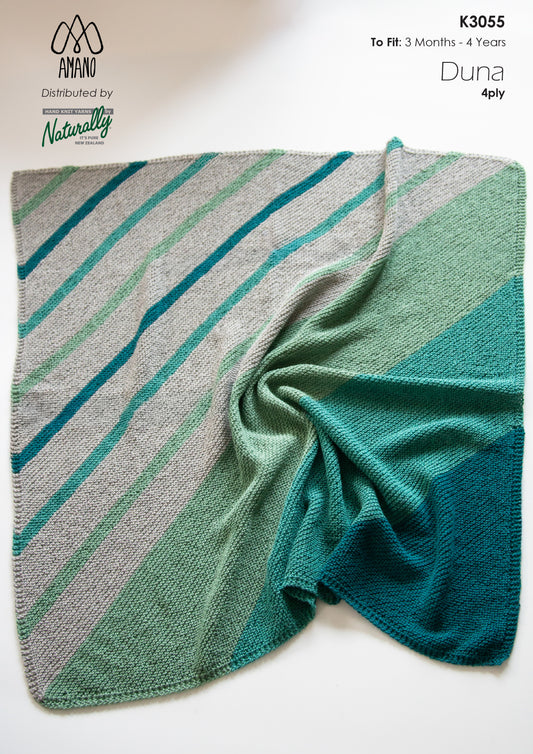 Pattern - Women - Knit 4ply - Duna Diagonal Colour Blocked Baby Blanket