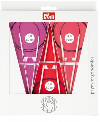 Fixed Circular Needles - 80cm set 3.0mm-4.0mm Prym - Ergonomics