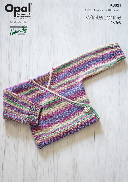 Kids - knit Pattern - 8 ply - Crossover Jacket K3021