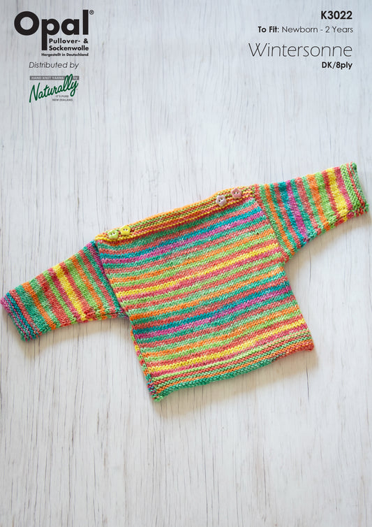 Kids - knit Pattern - 8 ply - Boat Neck Jumper K3022