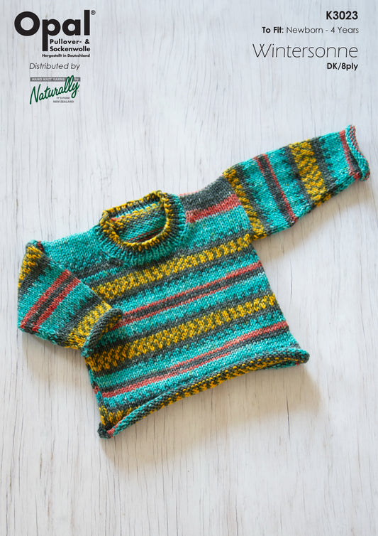 Pattern - Children 0-4years - knit - 8 ply - Rolled Edges Sweater K3023