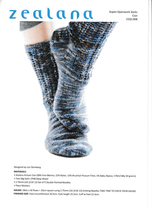 Patterns - Accessories - Aspen Openwork Socks COZI.008